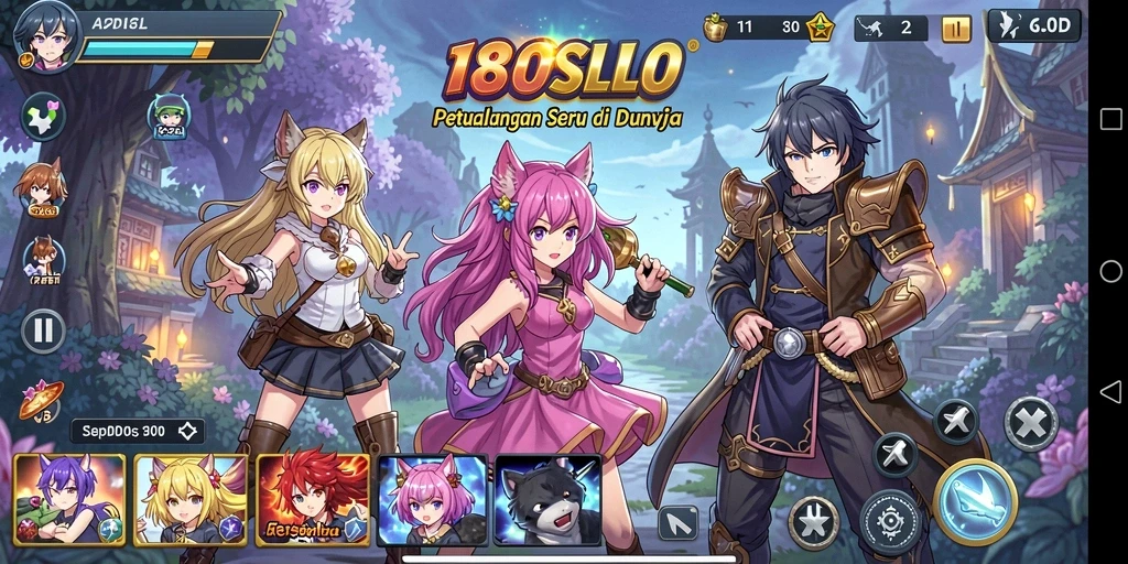 Tampilan menawan dari gameplay Anime di 180SLOT.