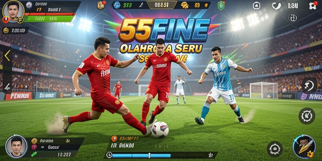 Screenshot gameplay 55FIVE yang menampakkan aksi seru di lapangan.
