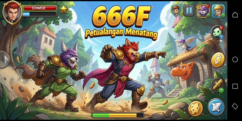 Tampilan gameplay 666F yang penuh aksi dalam dunia Arcade.