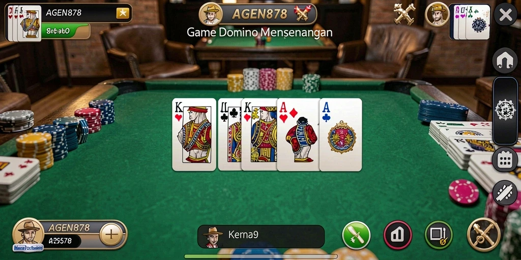 Tampilan gameplay Domino yang seru dan interaktif dalam AGEN878.