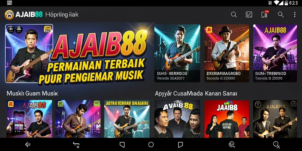 Tampilan gameplay AJAIB88 dengan berbagai pilihan lagu.
