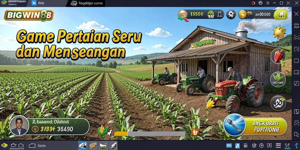 Tampilan gameplay menarik dari BIGWIN88 dengan aktivitas pertanian.