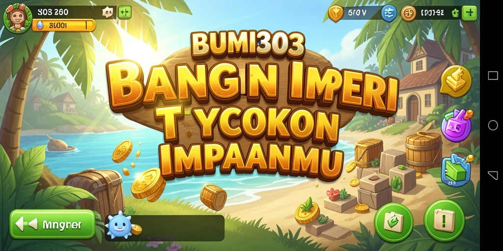 Tampilan gameplay menarik dari BUMI303 dengan elemen Tycoon.