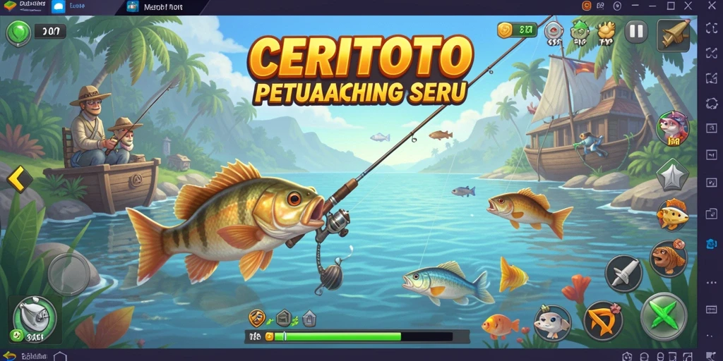 Tampilan menarik dari gameplay CERITOTO yang menunjukkan pengalaman memancing yang seru.