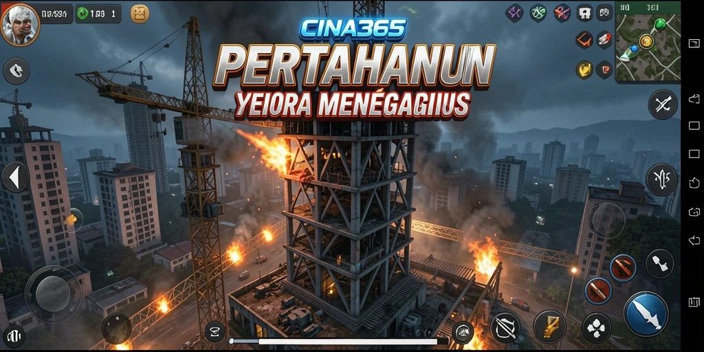 Gameplay CINA365 menampilkan pertahanan menara yang strategis dan mendebarkan.