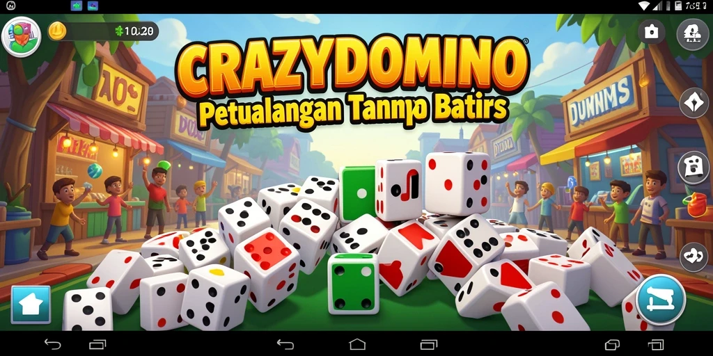 Screenshot menampilkan gameplay seru di dunia CRAZYDOMINO.