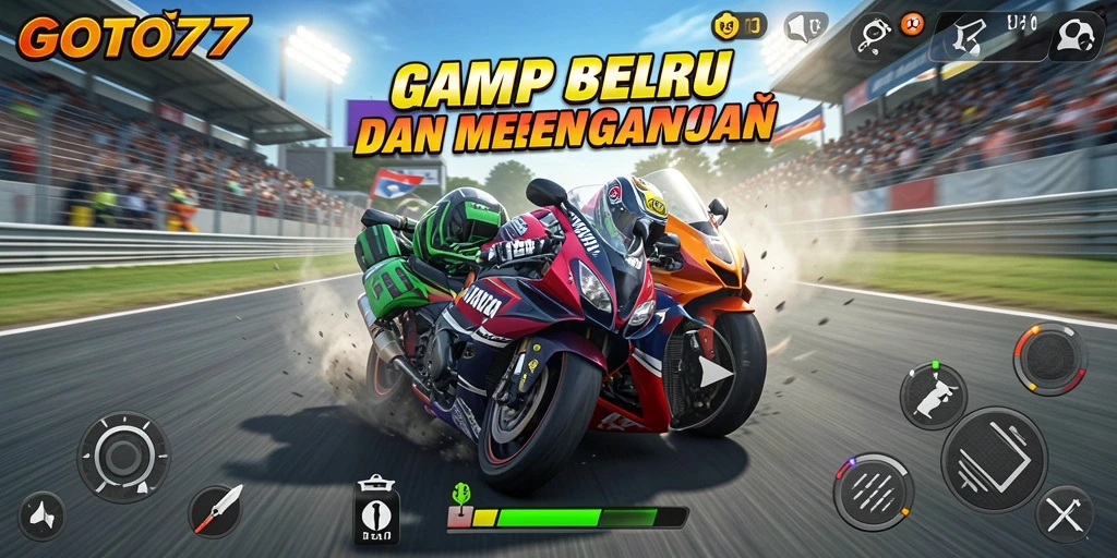 Tampilan gameplay GOTO77 yang seru dan mendebarkan saat balapan.