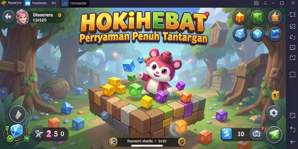 Screenshot gameplay HOKIHEBAT menunjukkan tantangan teka-teki yang menarik.