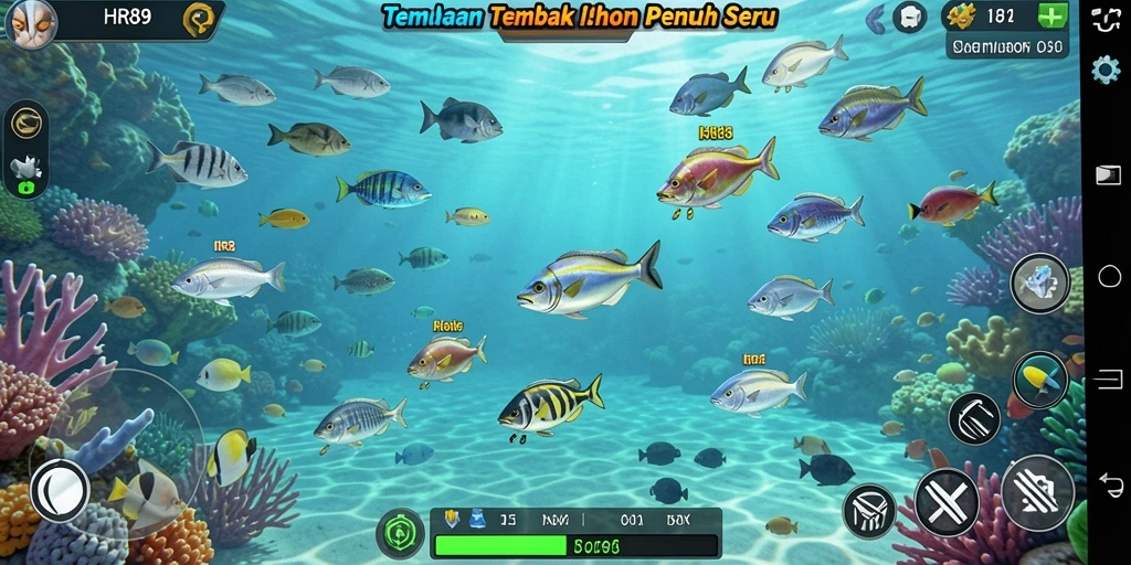 Tampilan gameplay HR89 yang seru saat menangkap ikan.