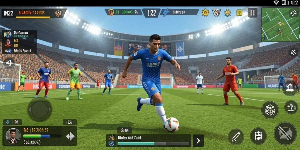 Screenshot IN22 menampilkan aksi seru gameplay olahraga.