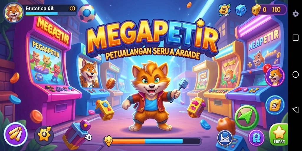 Tampilan gameplay seru dari MEGAPETIR yang menguji keterampilan pemain.