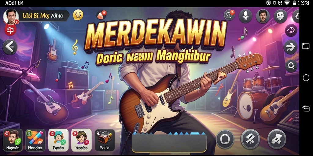 Tampilan gameplay MERDEKAWIN yang mendebarkan dan penuh warna.