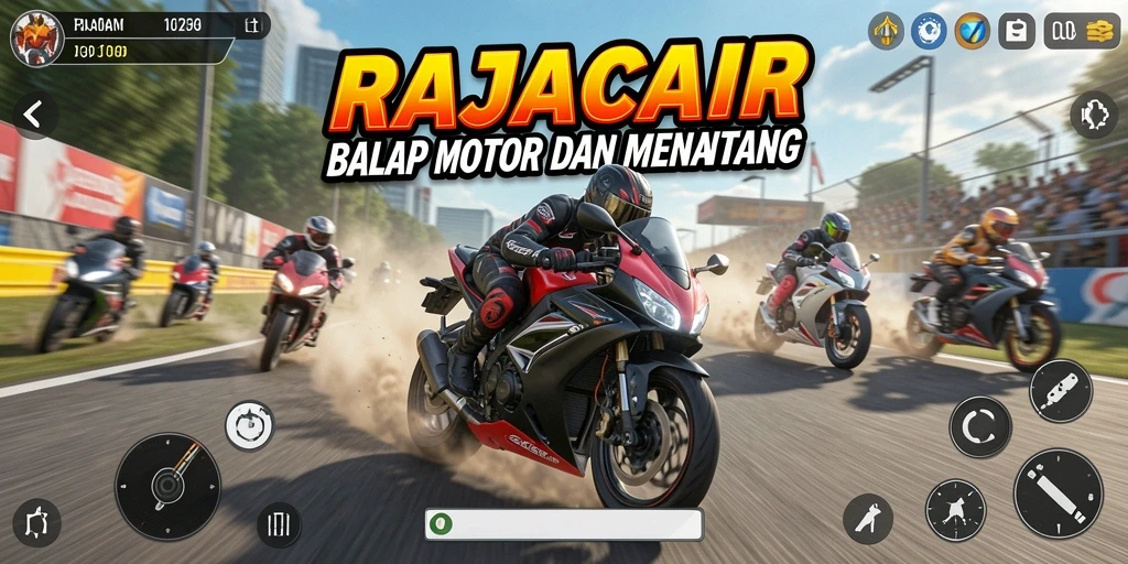 Gameplay seru balapan motor di RAJACAIR dengan grafik menakjubkan.