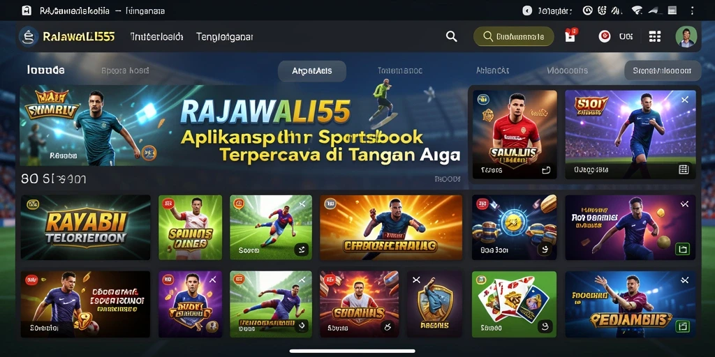 Screenshot gameplay RAJAWALI55 menampilkan taruhan olahraga yang menarik.
