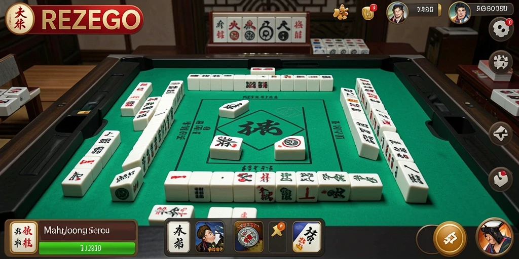 Tampilan gameplay seru dari game Mahjong REZEGO.