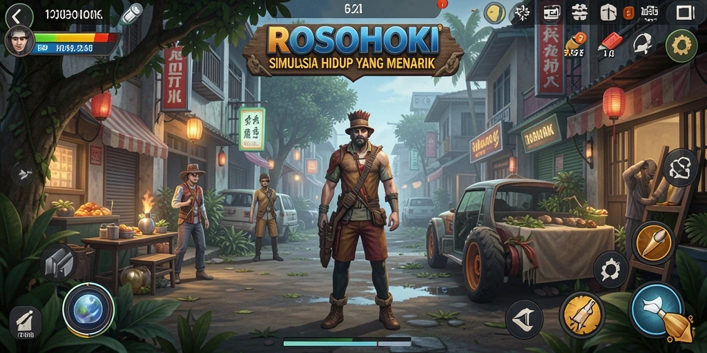 Screenshot utama ROSOHOKI menampilkan gameplay Simulation yang mendalam dan interaktif.