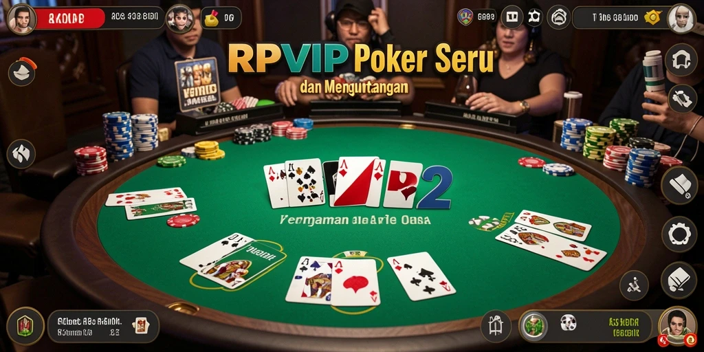 Screenshot RPVIP2 menampilkan gameplay Poker yang seru.