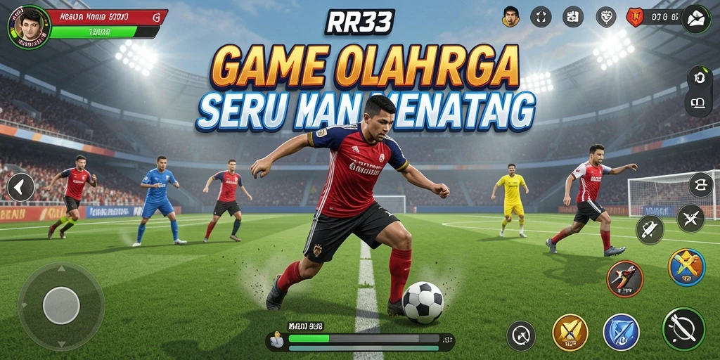 Screenshot gameplay RR33 menunjukkan aksi olahraga yang mendebarkan.