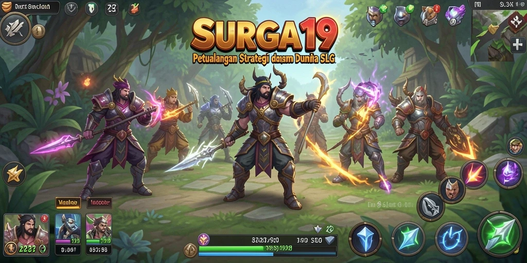 Tangkapan layar gameplay <strong>SURGA19</strong> yang menunjukkan aksi pertarungan strategis.