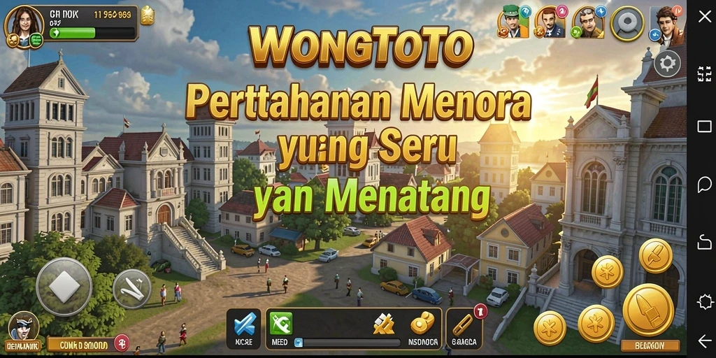 Screenshot gameplay WONGTOTO menampilkan pertarungan menara yang mendebarkan.