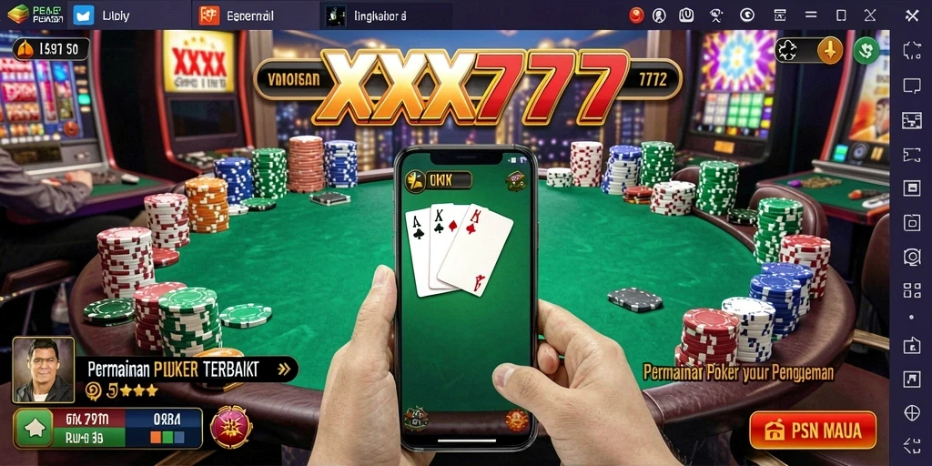 Gameplay seru di XXX777 dengan tema poker yang menggugah semangat.