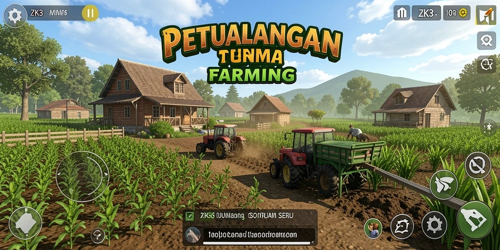 Tangkapan layar <strong>ZK3</strong> menunjukkan aktivitas bercocok tanam yang seru.