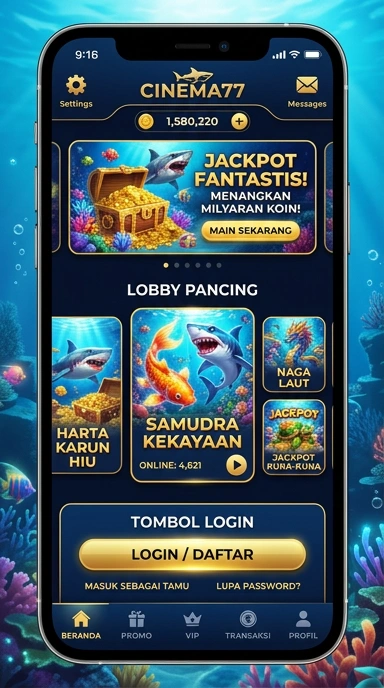 Tampilan antarmuka aplikasi cinema77 yang menarik dan mudah digunakan.